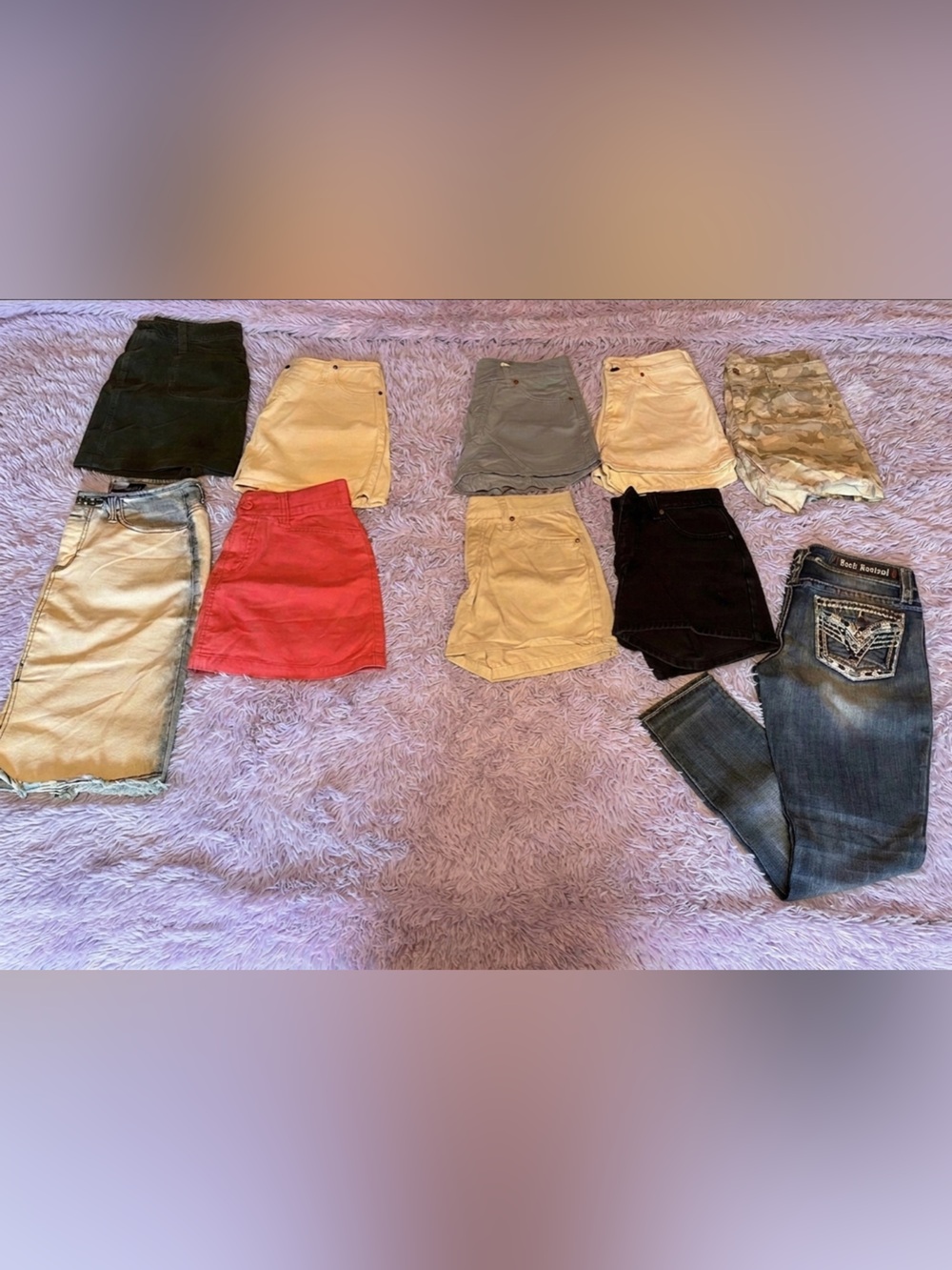 Size 3/4 Mixed Denim and Cotton Skirts, short, & capris Lot - Assorted Colors